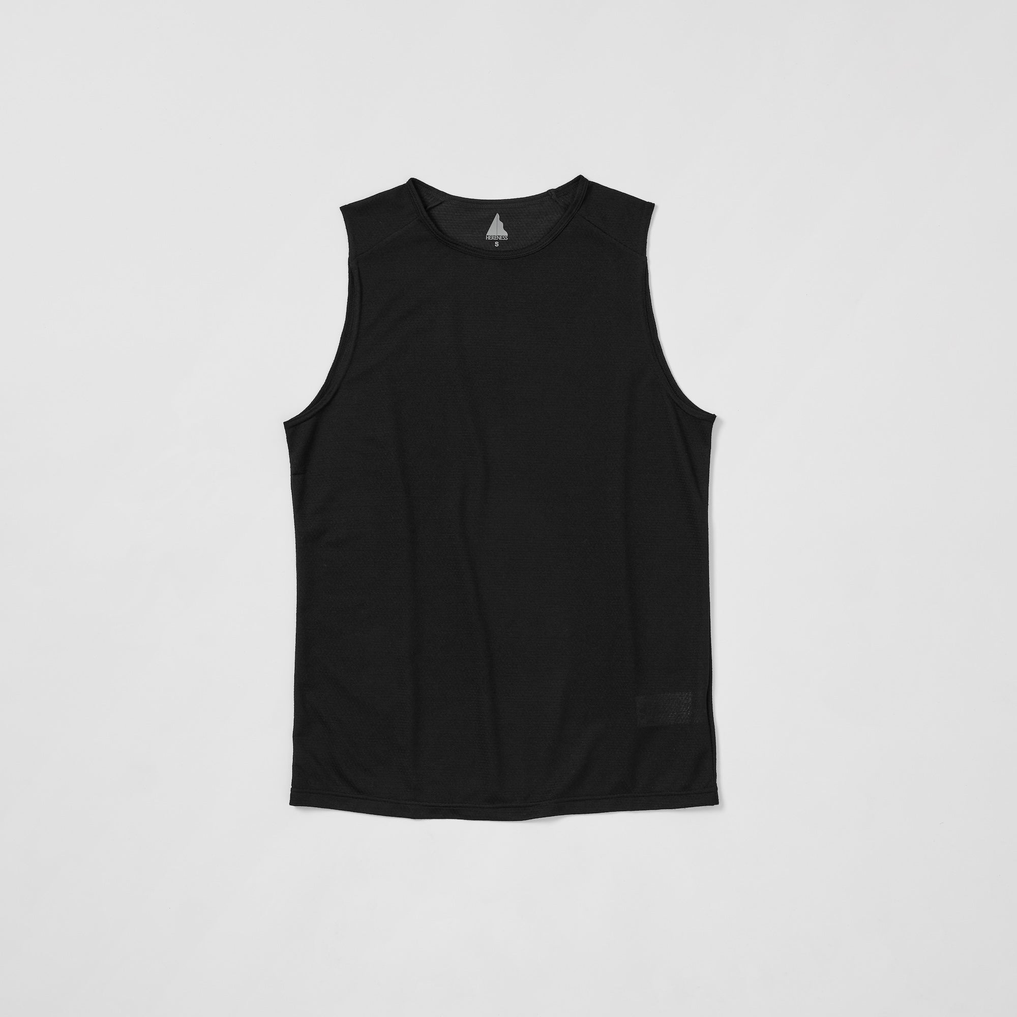 トップス HERENESS Wool Mesh Tank (Men) Black L WOOL MESH TANK(MEN) | Merino Wool Tank Top MEN NIKKE AXIO
