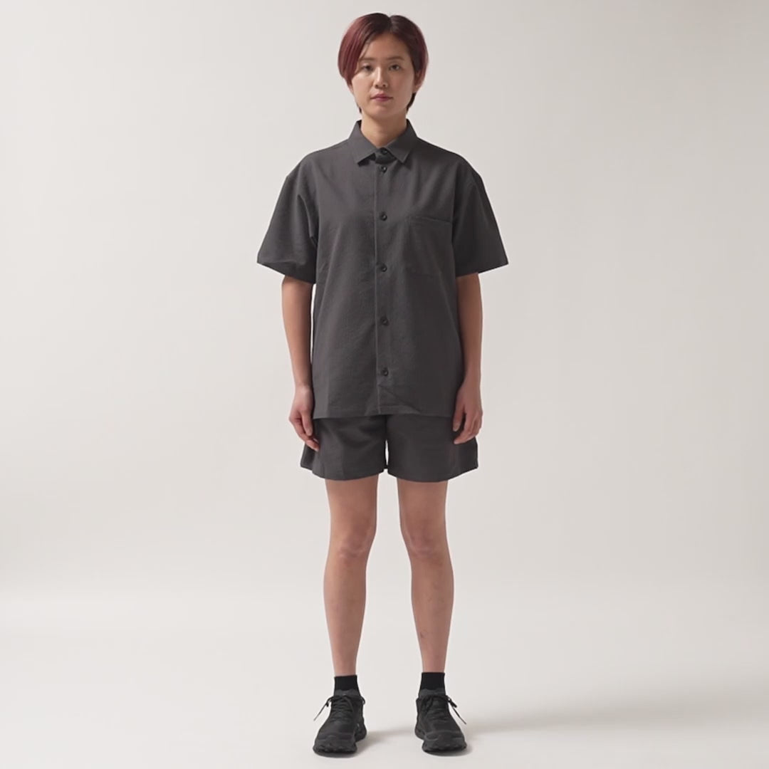 HERENESS OUTDOOR SEERSUCKER SHIRT Lサイズ Outdoor Seersucker Shirt | Polyester Shirt Primeflex Hiking