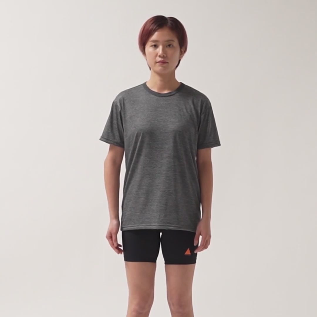 HERENESS DRY WOOL T-SHIRT グレー M DRY WOOL T-SHIRT 2(UNISEX)| Merino wool T-shirt Short Sleeve